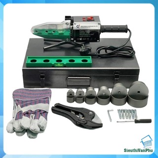 Bộ máy hàn nhiệt CJ 1500W đủ phụ kiện; kéo cắt, găng tay, thước thủy và cối hàn cao cấp 20-63mm