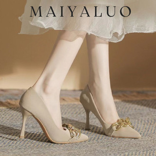 MAIYALUO Giày Cao Gót Mũi Nhọn GIÀY SANDAL Thời Trang Mới 2023 Cho Nữ Chống bám bụi Màu sắc đa dạng Đế chống sốc Lịch lãm B25G094 20Z240516