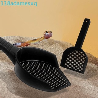 Adamesxqb Cat Kitty Litter Scoop, Lỗ Nhỏ Có Thể Treo Hamster Litter Xẻng, Thùng Thú Cưng Làm Sạch Xẻng Nhựa Chống Trơn Trượt Tay Cầm Rắn Đen Sifter Scoop Cleaning