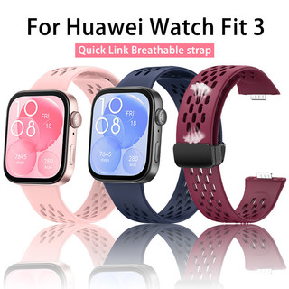 Huawei Watch Fit 3 Khóa Từ Silicon Thoáng Khí Dây Đeo Cho Huawei Watch Fit3 Đồng Hồ Thông Minh Thay Thế Dây Đeo Tay Fit3 Dây Đeo Thể Thao