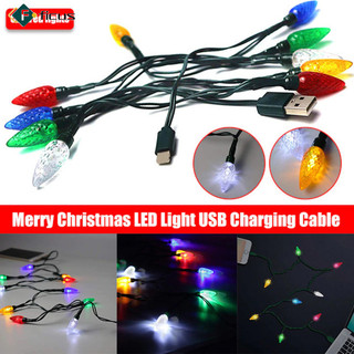Sẵn sàng! Dây đèn Led Cáp sạc Usb Đèn ngủ trang trí phát sáng Tương thích với điện thoại Android Ios