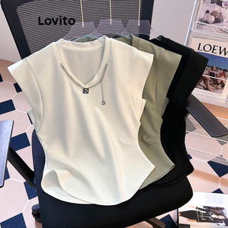 Áo thun Lovito màu trơn cơ bản thường ngày cho nữ LNE29126 (màu trắng/ xanh lá/ đen)