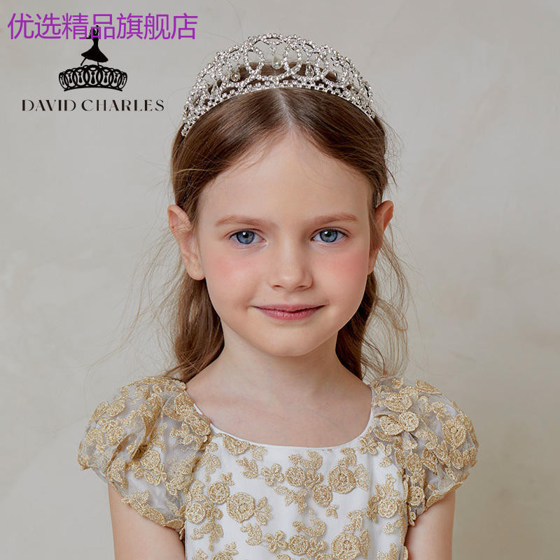 Kẹp Tóc Thương Hiệu Thương Hiệu Tóc Nữ [Vương Quốc Anh] DAVIHARLES Elsa Crown Phụ Kiện Tóc Cô Gái Kẹp Tóc Công Chúa Trẻ Em Băng Đô Ngọc Trai Sinh Nhật