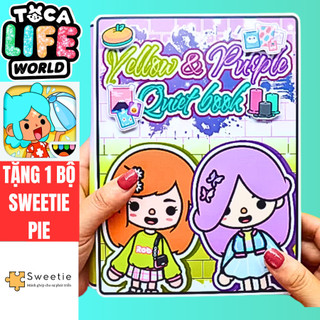 búp bê bằng giấy ngôi nhà búp bê thủ công tocaboca Purple vs Orange In Quiet Book