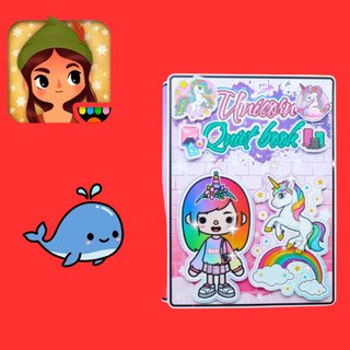 Đồ chơi giấy ngồi nhà búp bê bằng giấy tocaboca life word Unicorn House In Quiet Book cho bé gái