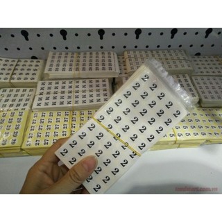 [ GIAO ĐƠN TỪ 50K ] 500 sticker Decal size dán, size số dán mác quần áo