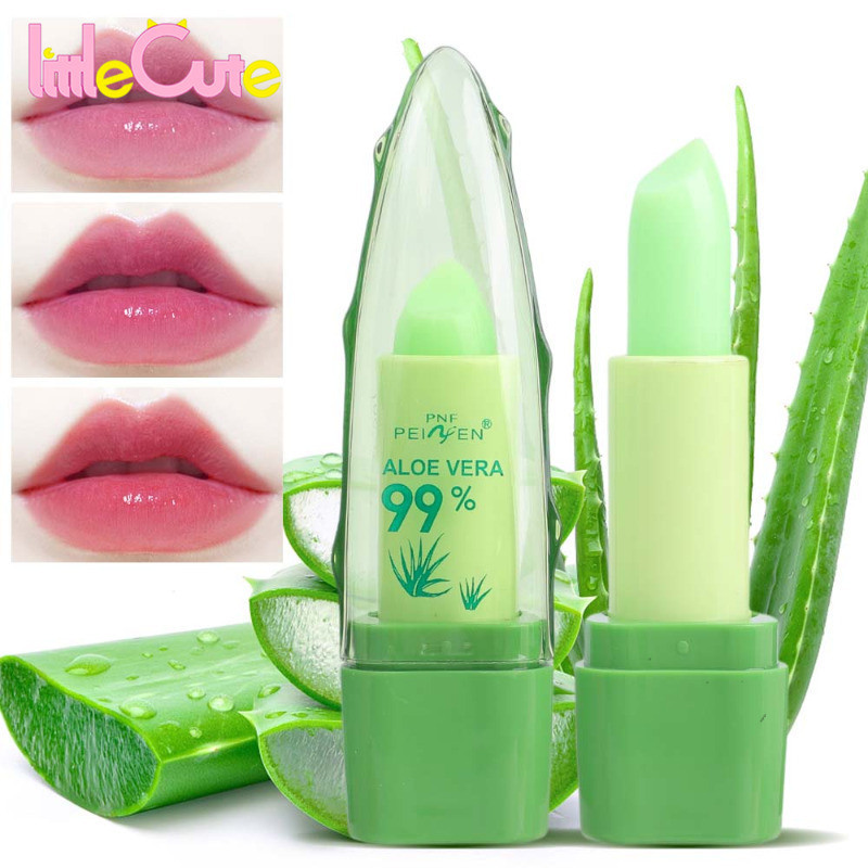 Son dưỡng môi đổi màu lô hội - Mỹ phẩm bảo vệ môi - Dưỡng ẩm lâu trôi - Thay đổi nhiệt độ - Son bóng