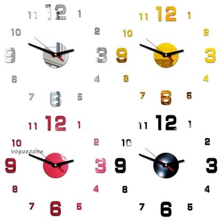 #VOGUEZ#Sophisticated Acrylic Wall Clock Mirror Sticker for Trendy Room Decoration