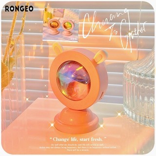 RONGEO Hoàng hôn màu đỏ hoàng hôn đèn chiếu trực tiếp hoàng hôn phát sáng đầy màu sắc RGB hoàng hôn bầu không khí đèn sàn mini đồ trang trí