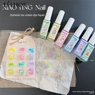 Dung dịch nhuộm nhòe 6 màu Gel sơn móng tay Sơn móng tay Smudge Liquid Line Drawing 6ml