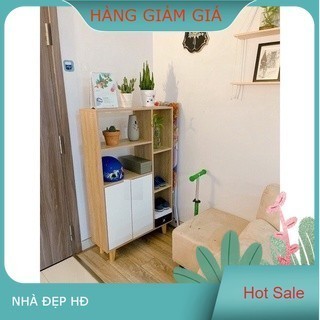 TỦ SÁCH 4 CHÂN Có Ngăn Đựng Đồ chất liệu MDF
