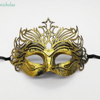 Nickolas Jazz Flat Head Mask, Retro Party Cosplay Đạo cụ Mặt nạ Halloween, Đạo cụ biểu diễn sân khấu Mặt nạ mắt bằng nhựa Sáng tạo Mặt nạ nửa mặt nữ