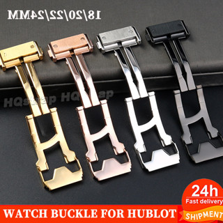 Đồng Hồ Khóa 18mm 20mm 22mm Khóa Thép Không Gỉ Bấm Đôi Nút Gấp Da Dây Đeo Silicon Khóa Bạc Phụ Kiện