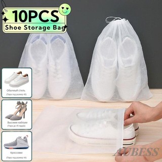 10 Chiếc Túi Đựng Giày Dày Không Dệt Túi Bụi Giày Chống Vàng Tổ Chức Có Dây Du Lịch Di Động Giày Boot Cover