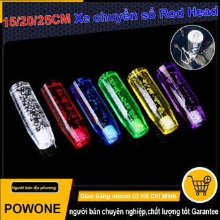 POWONE Tự động di chuyển cần số Đòn bẩy Knob Bar Crystal Clear Bubble Red Blue Shift Knob Bong bóng màu15cm/20cm/25cm