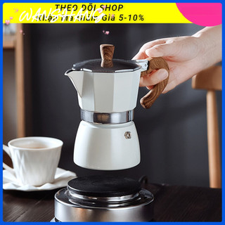 Ấm pha cà phê Moka Pot bằng nhôm - Bình pha Coffee Kiểu Ý Moka Espresso Tại Nhà