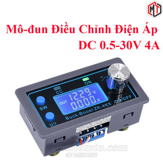 170 mạch - module điều chỉnh điện áp buck - boost zk-4kx dc 0.5-30v 4a có màn hình hiển thị