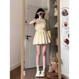 Váy Liền Không Tay Trần Kiểu Pháp Váy Liền Búp Bê Công Chúa Kiểu Mới Khí Chất Tôn Dáng Dáng Nhỏ Mùa Hè