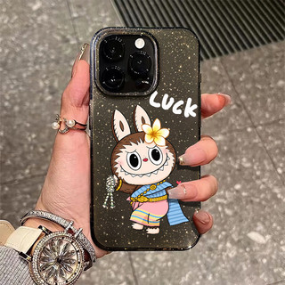 Ốp điện thoại Labububububu nhảy múa dễ thương và vui nhộn Tương thích cho IPhone 11 12 13 14 15 16plus Xr X XsMax 11pro 13pro 14pro 7 / 8 Plus Se2020 Vỏ điện thoại lỗ lớn thời trang