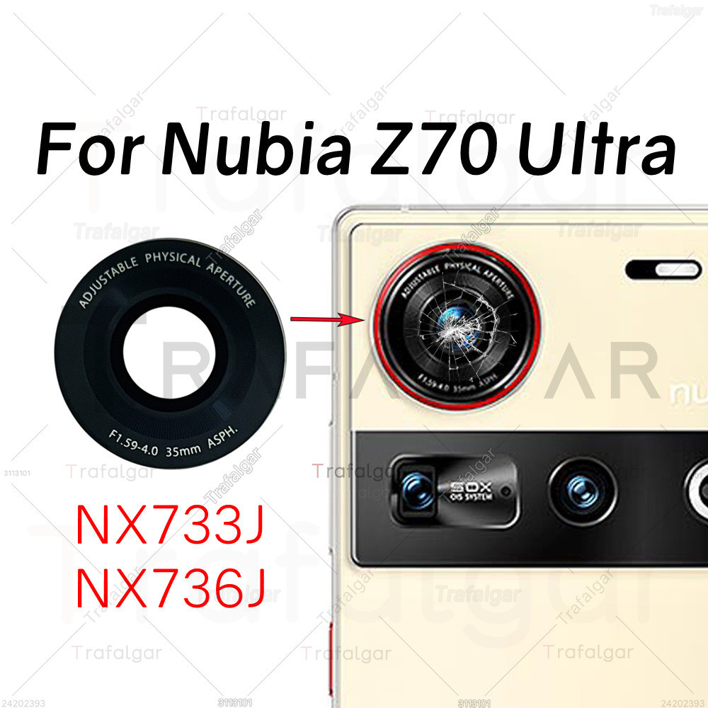 Phía Sau Camera Kính Ống Kính Cho ZTE Nubia Z70 Ultra 5G NX733J NX736J Vỏ Camera Thay Thế Bằng Keo D