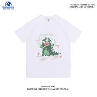 100% Cotton Sẵn Sàng Sáng Tạo Vẽ Tay Little Monster In Hình Áo Thun Ngắn Tay Nam Nữ Phù Hợp Với Cặp Đôi Áo Thun Nửa Tay