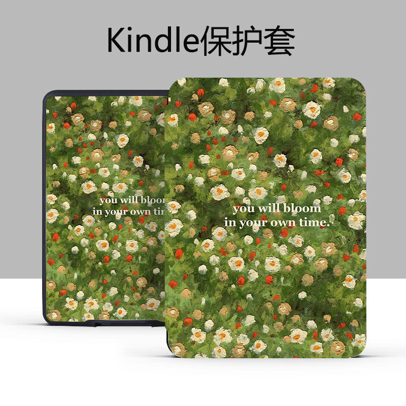 Kindle 11th2024（RS23CV）2022（C2V2L3）/10th 2019（J9G29R）6Inch Sleep-Wake Protective Case Green Floral P