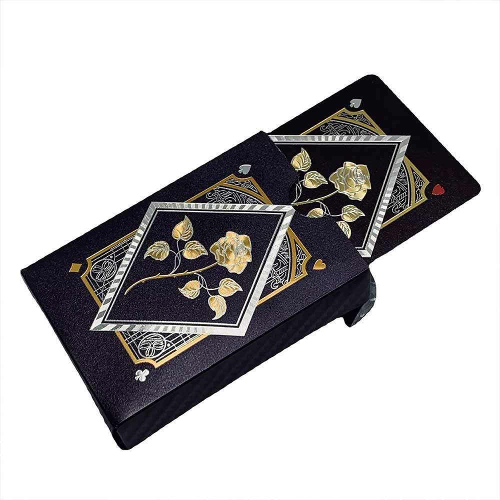 Premium Black Poker Waterproof Plastic Gold Foil Luxury Poker Card Playing Cards