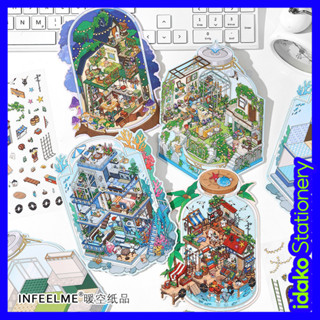  Idako  Dòng mở đầu hôm nay  Vol.09 Nhãn dán cảnh quan 3D ba chiều Nhãn dán vật liệu cảnh thu nhỏ thủ công SS304 