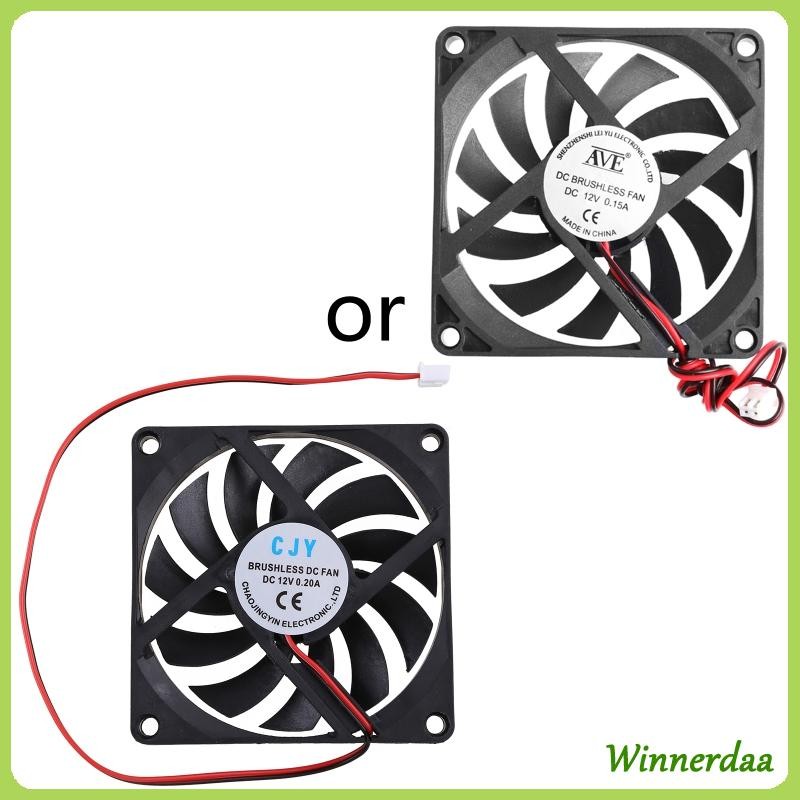 12V 2-Pin 80x80x10mm PC Computer CPU System Heatsink Brushless Cooling Fan 8010