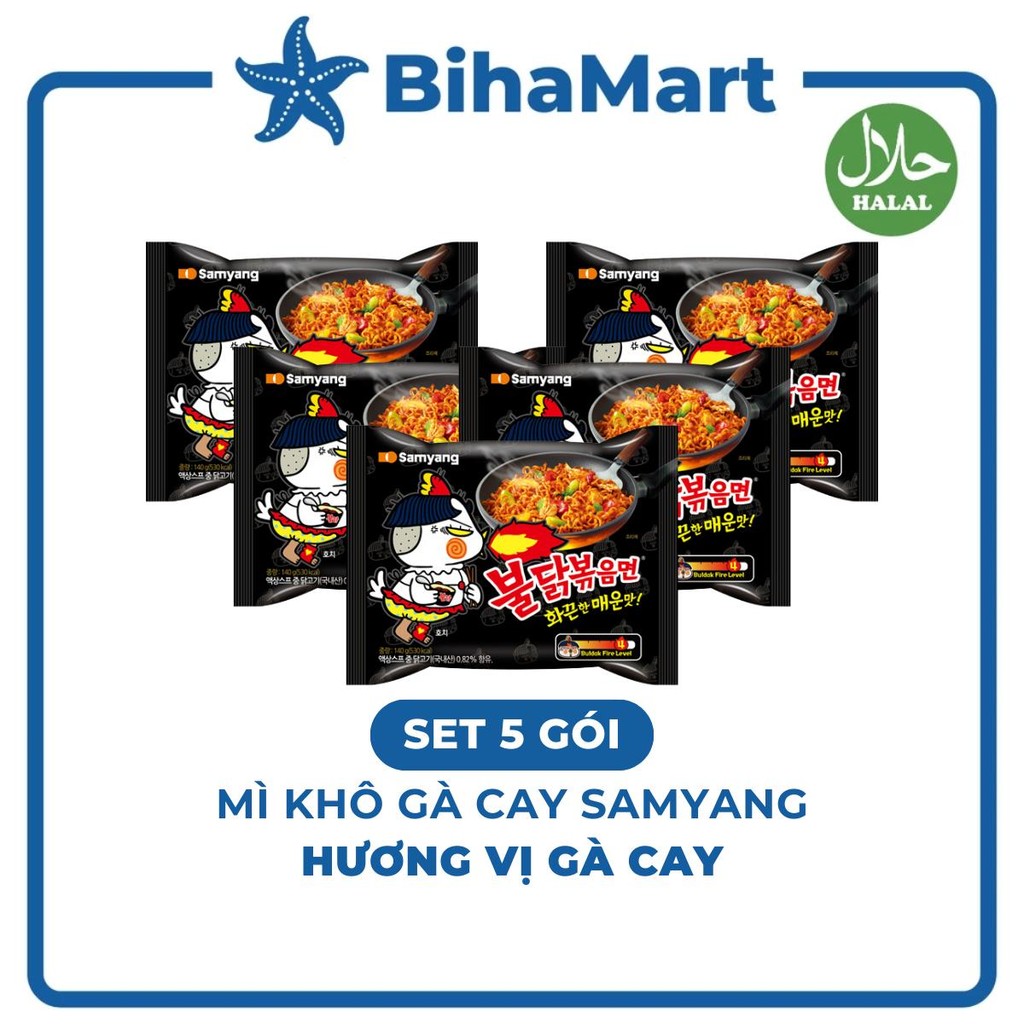 [SET5GÓI]- SAMYANG - Mì khô gà cay Samyang hương vị Gà cay, mì Samyang gà cay truyền thống, mì gà ca