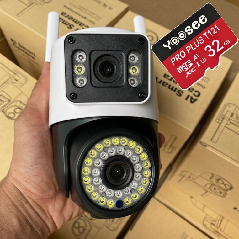 Camera Wifi Yoosee 2 Mắt Ngoài Trời Q42D - Hình Ảnh Sắc Nét Góc Rộng - Đàm Thoại 2 Chiều