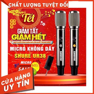 ( XẢ KHO ) Micro Karaoke Không Dây SHURE UR38 LUXURY , Micro Đa Năng Cho Loa Kéo, Âm Ly Karaoke Gia Đình Chống Hú Rít