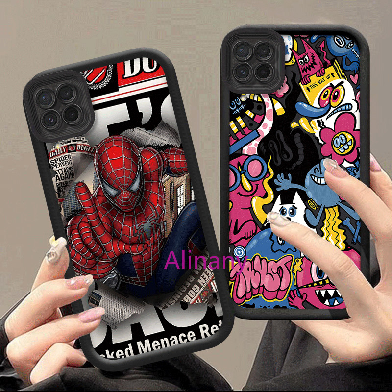 Dành Cho Samsung Galaxy A12 Ốp Lưng Silicon Mềm Họa Tiết TPU Chống Sốc Ốp Lưng Cho Samsung A12 Vỏ Đi