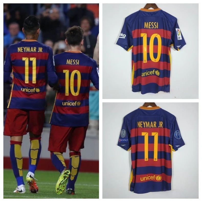 S-XXL Áo Bóng Đá Tùy Chỉnh Barcelona Retro Classic Jersey - Champions League La Liga, In Hình Neymar