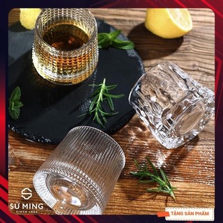 Cốc Thuỷ Tinh Uống Whisky Cao Cấp, Xoay 360 Độ