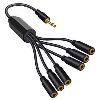 Dây cáp âm thanh nối dài jack 3.5mm đực ra 6 đầu 3.5mm cái. 1 ra 6