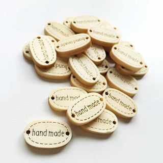 Set 5 Nút gỗ Handmade hình bầu dục