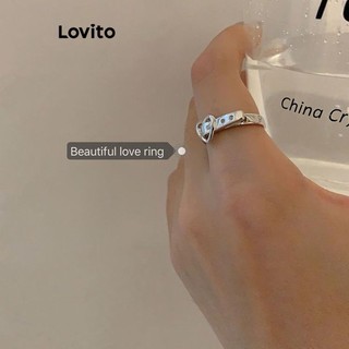 Lovito Nhẫn khóa thắt lưng hình trái tim thông thường dành cho nữ LFA27190