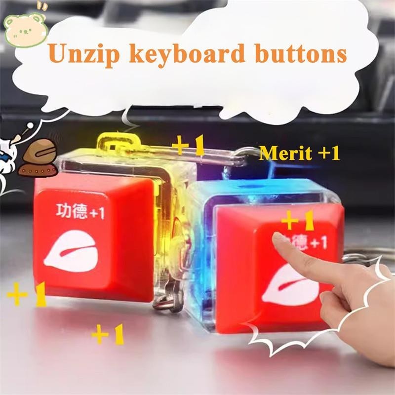 Mechanical Switches Keychain For Keyboard Switches Tester Kit Led Light Red Keycap Stress Relief Pendant Fish Button Cap