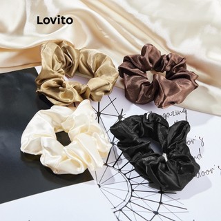 Dây buộc tóc Lovito cơ bản màu trơn thường ngày cho nữ L63AD116 (Màu mơ/ nâu/ trắng nhạt/ đen)