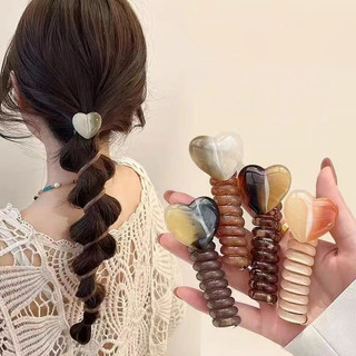 Dây buộc tóc bện đàn hồi cao Nữ Smudge Love Đường dây điện thoại Vòng tóc Đuôi ngựa Độ đàn hồi cao Bện tiện dụng Dụng cụ