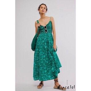 Dance1o1 Nữ Spaghetti Dây Lưng Hoa Xoay Đầm Dài Mùa Hè