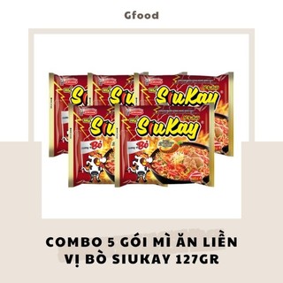 Combo 5 gói mì SiuKay vị bò, combo 5 gói mì Siu cay bò acecook 127g hảo hạng
