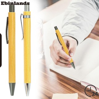 Ebinlands 10 chiếc bút tre, loại bấm bút bi tre, viết sáng tạo mực đen bút gel trường văn phòng