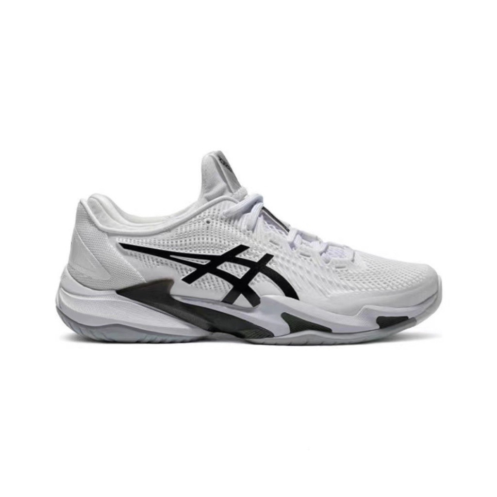 Asics Court FF 3 Giày Tennis cổ thấp thoáng khí bền bỉ Trắng đen