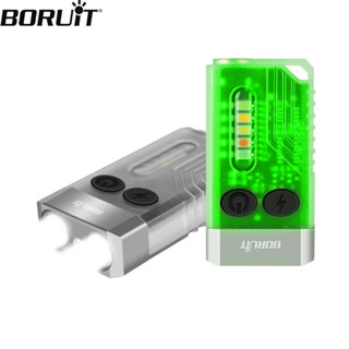 Boruit V10 EDC Móc Khóa LED Huỳnh Quang Đèn Pin Type-C Sạc Đèn Pin Làm Việc Nam Châm Buzzer 365nm UV V3 Plus Đèn Lồng