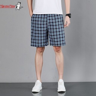 Quần short thể thao thời trang mới hợp thời trang quần short kẻ sọc dáng rộng