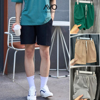 Quần Short đùi cộc thể thao Nam Nữ Gân Trơn Thun Cao Avocado đẹp