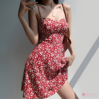 Đầm đi biển Smmer cho nữ Váy ren hoa cổ chữ V cổ điển