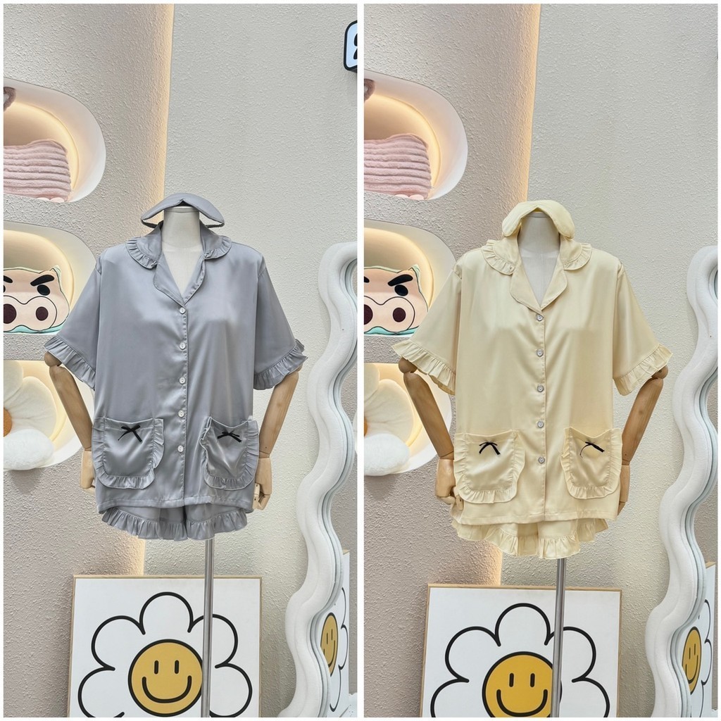 PIJAMA ĐÙI HAI TÚI BASIC - KÈM BỊT MẮT